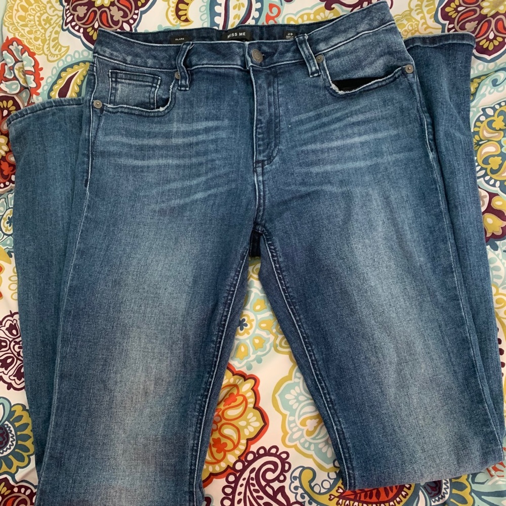 Miss Me Sweeping Beauty Mid Rise Flare Jean